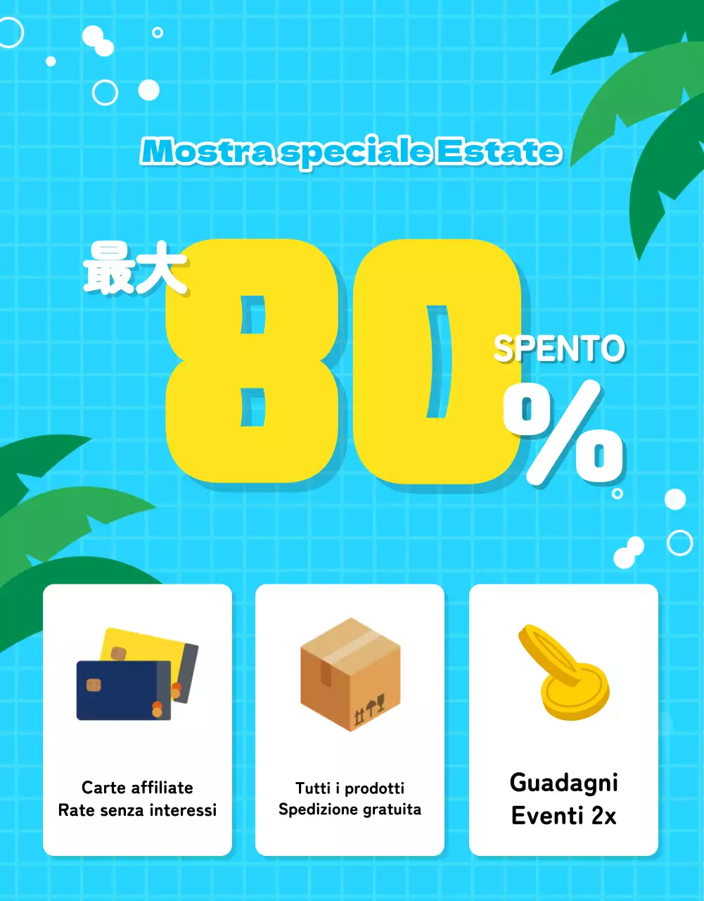 Promuovere una bella promozione estiva in azzurro