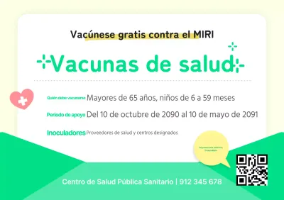 Avisos sanitarios amarillo y verde
