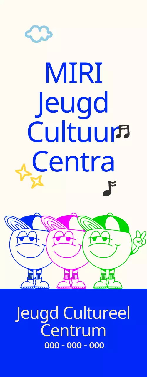 Fleurig en schattig cultureel jeugdcentrum met jeugdfiguren