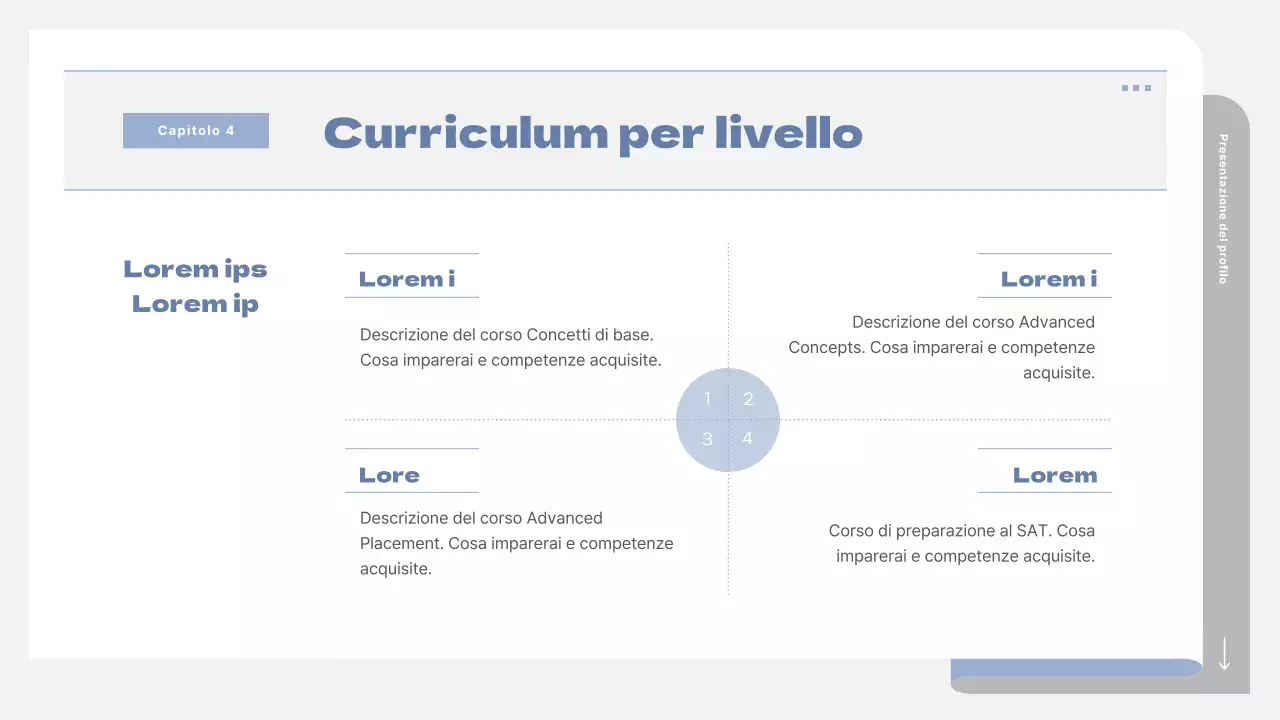 Un semplice prospetto scolastico in grigio e blu