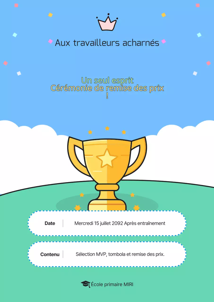 Guide de la journée sportive jaune et bleue