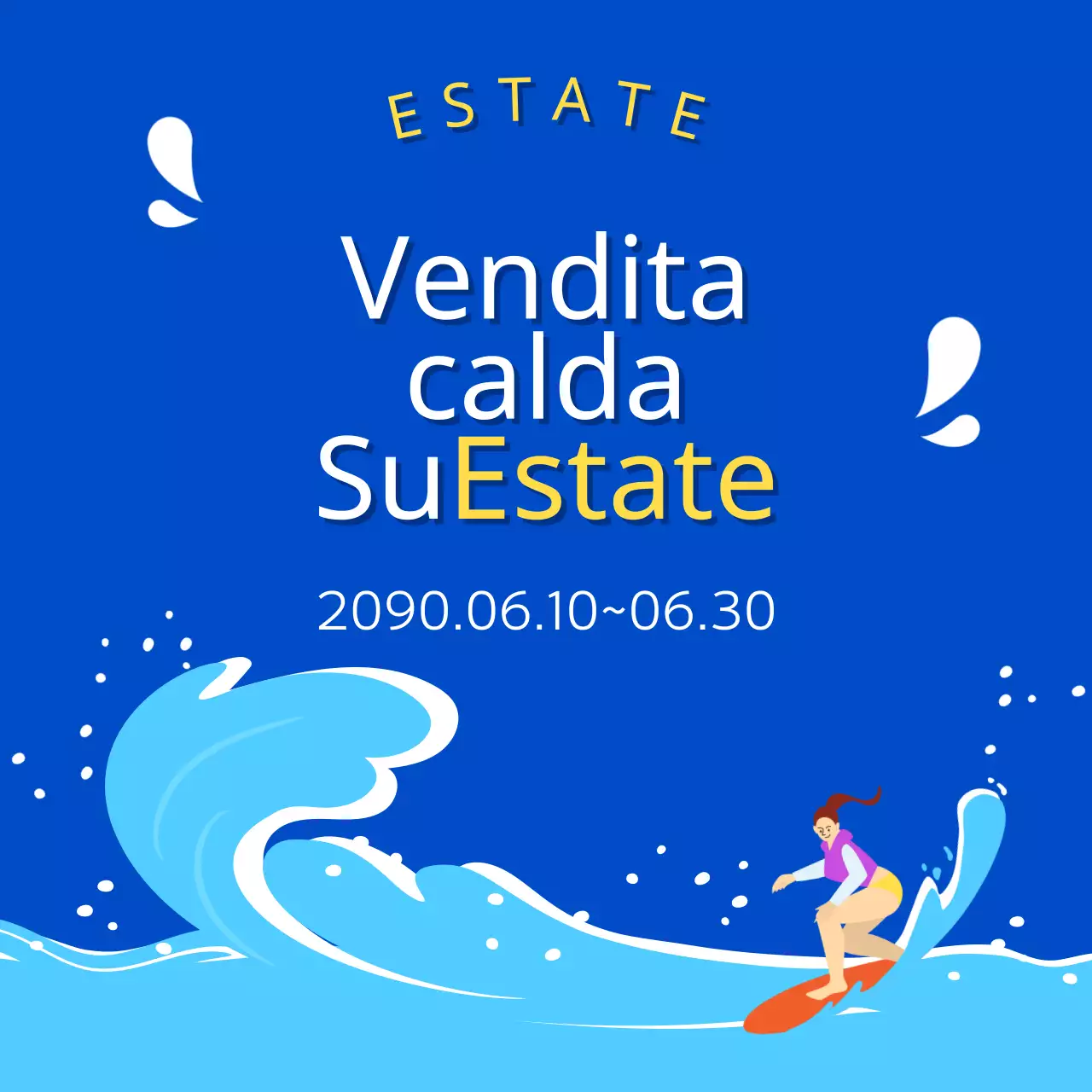 Una raccolta di miniature di eventi estivi di tendenza in azzurro e blu