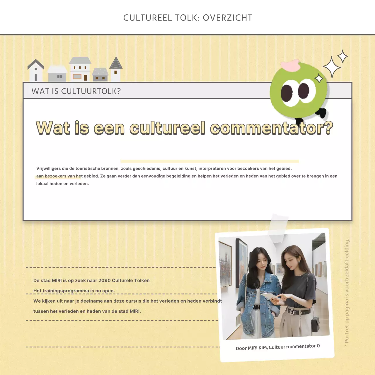 Lichtblauwe en roze culturele tolken gezocht voor een nieuwe baan