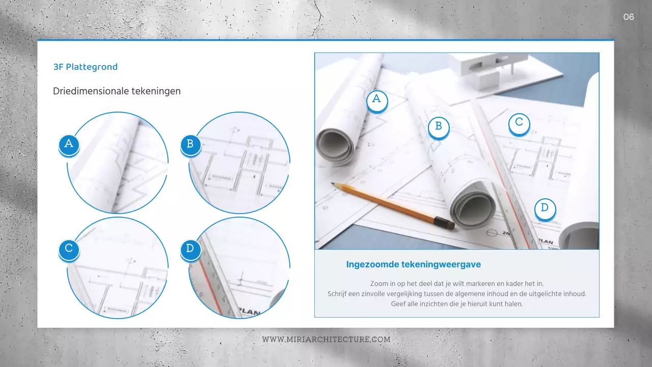 Eenvoudig architecturaal ontwerp in blauw en grijs