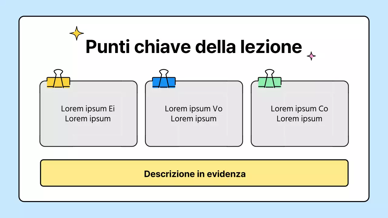 Simpatiche risorse scolastiche gialle e blu