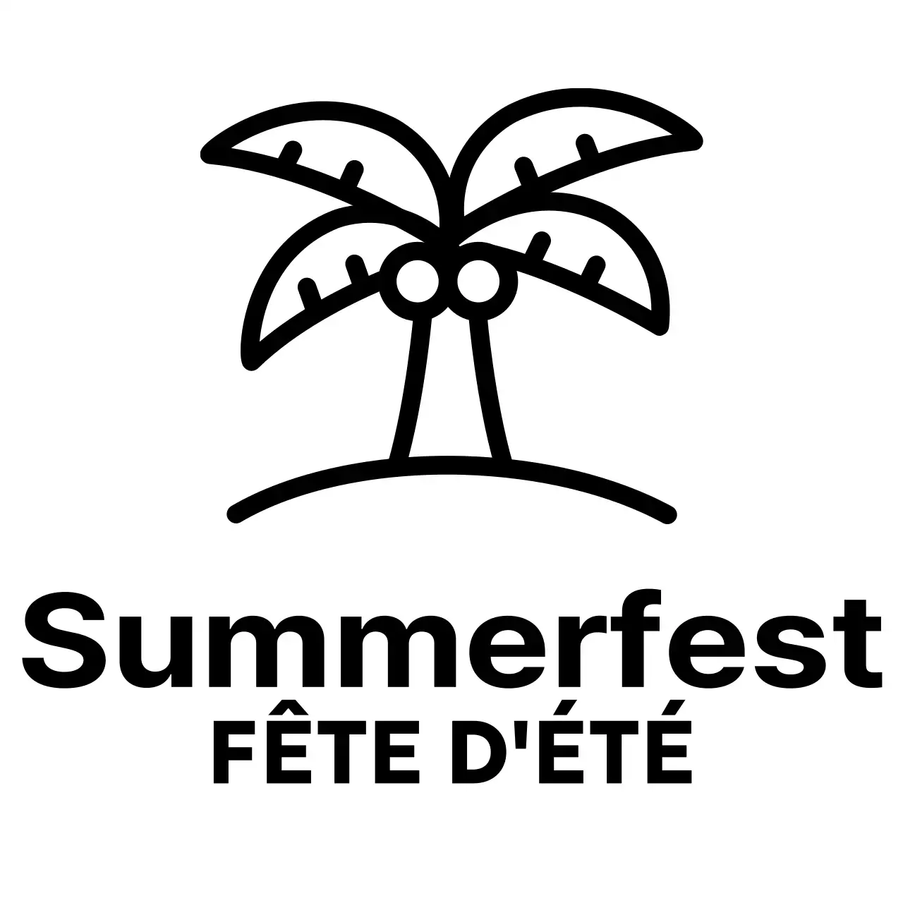 Festival d'été simple avec illustrations de palmiers