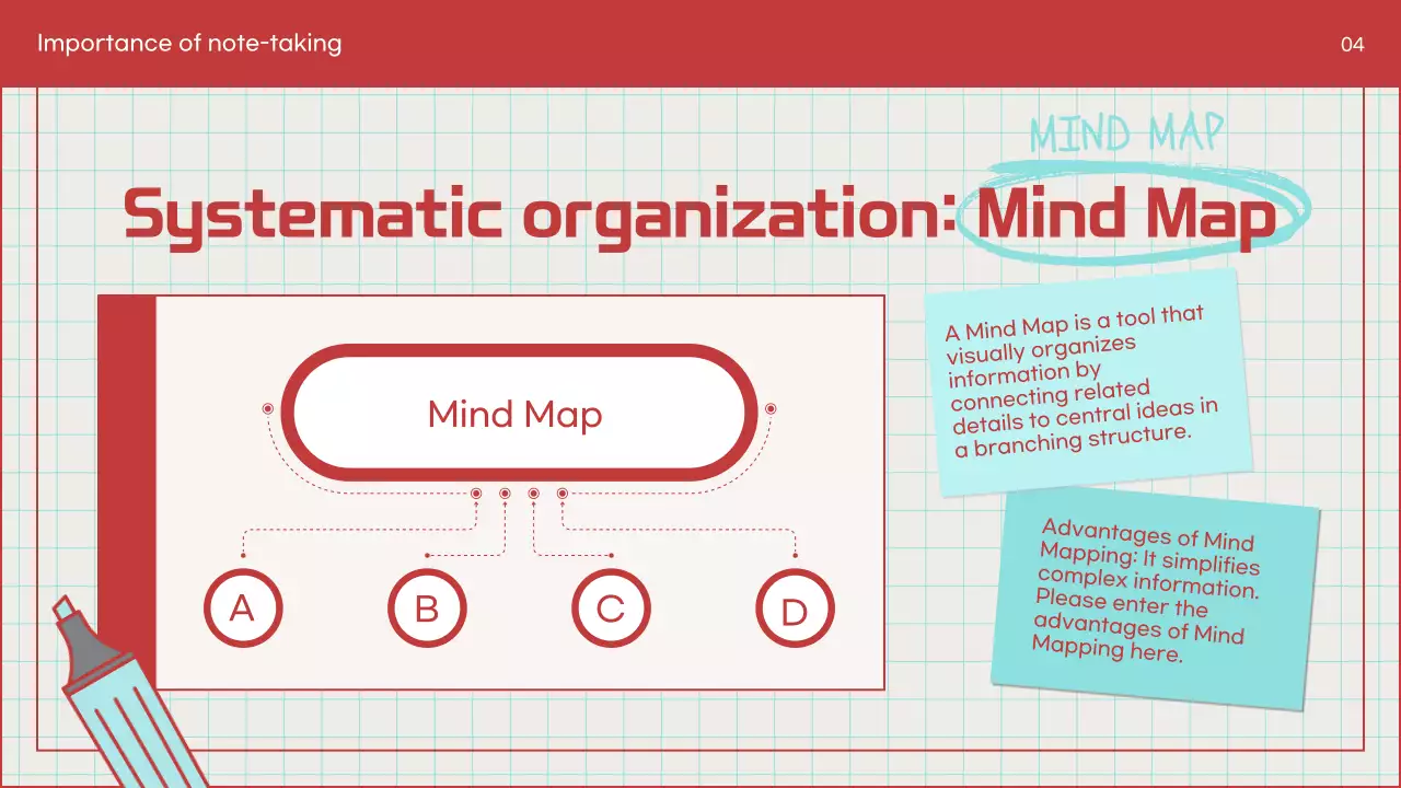 Red Simple Note-Taking Guide Presentation