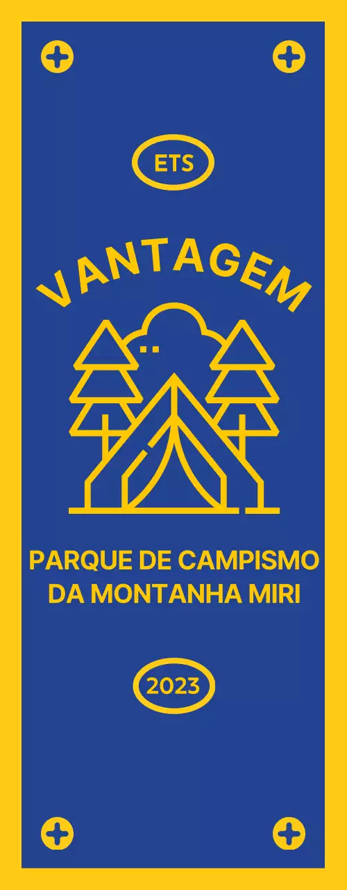 Desenho com um ícone de campismo em forma de bandeira