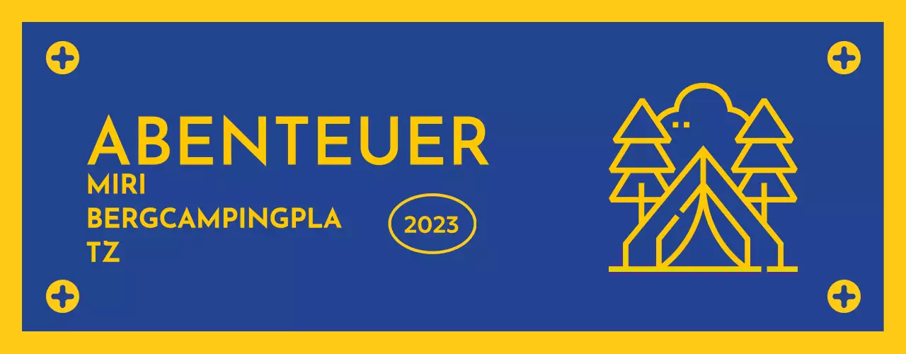 Design mit einem flaggenähnlichen Camping-Symbol