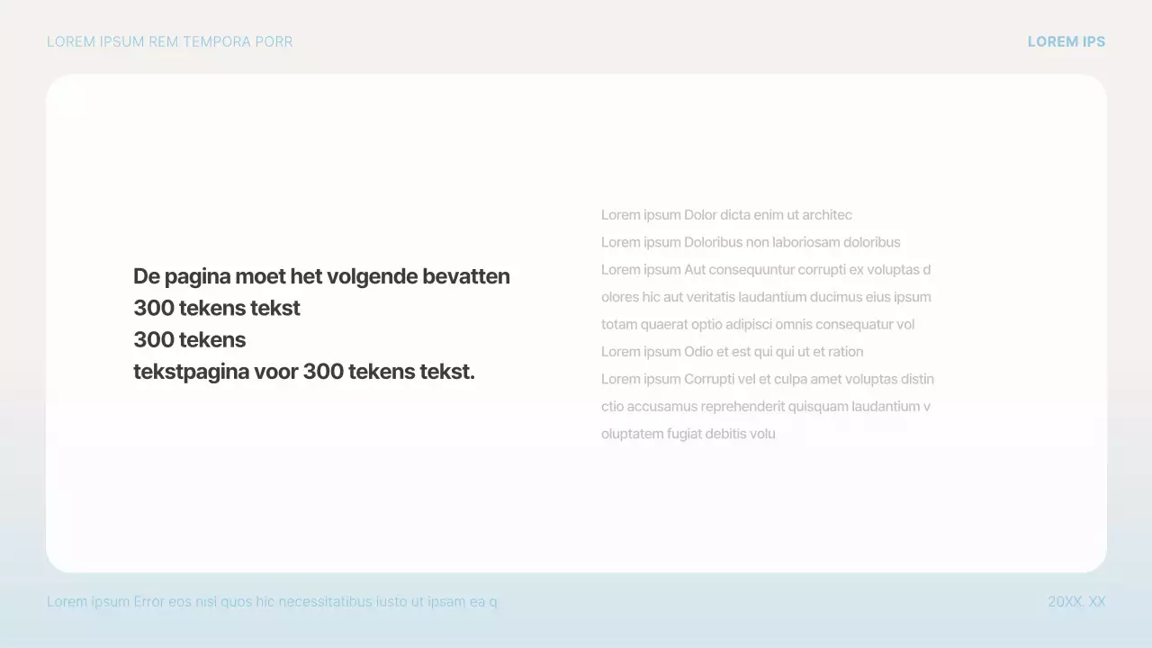 Eenvoudig presentatievoorstel in lichtblauw en wit