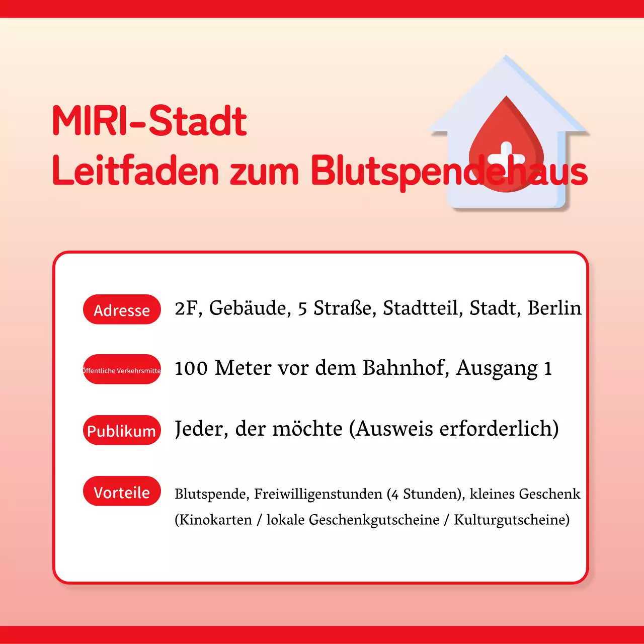 Der einfache Aufruf der Roten zum Blutspenden