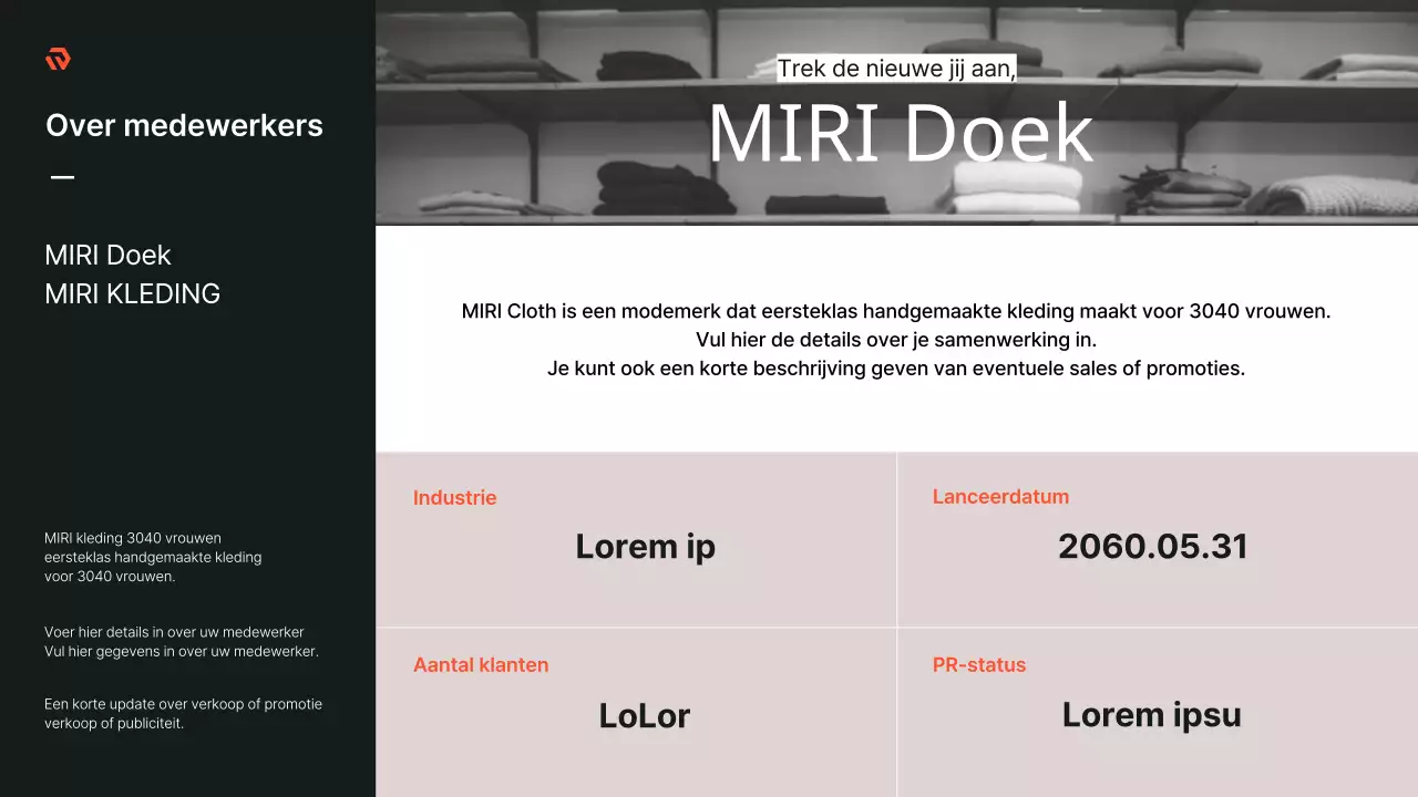 Minimalistisch PR-bureau in beige en zwart case report