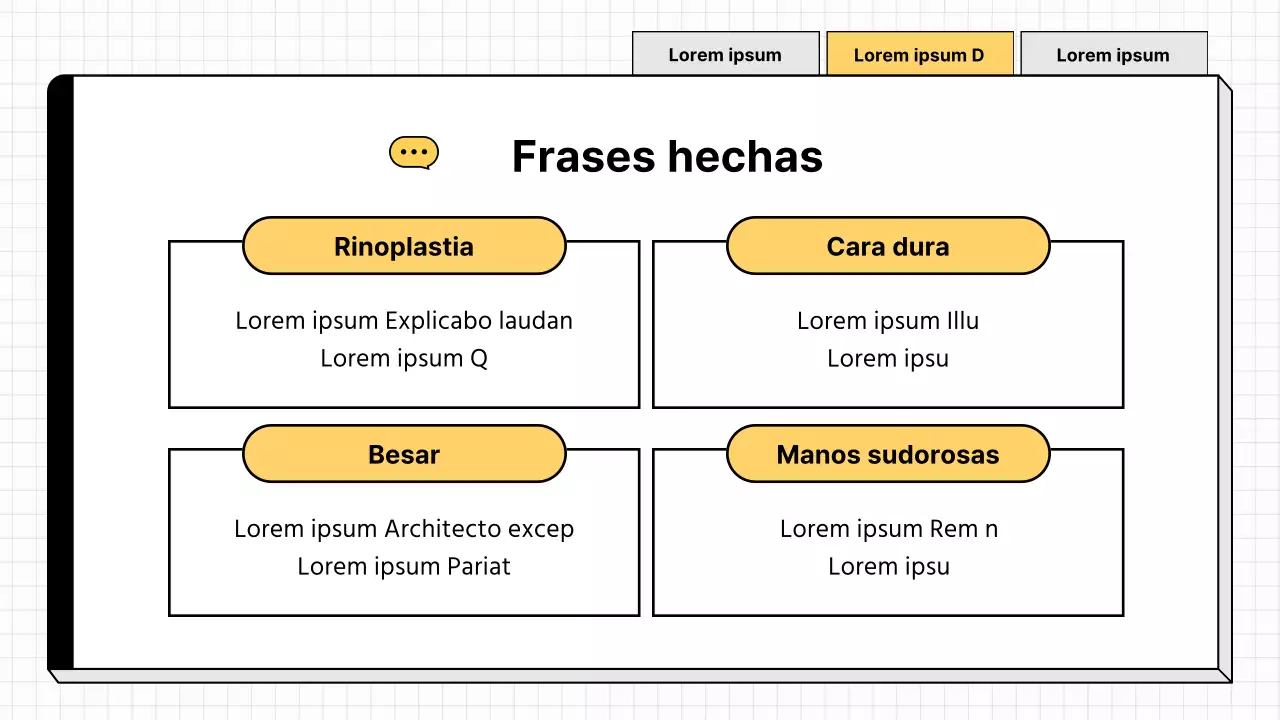 Material didáctico sencillo en blanco y amarillo