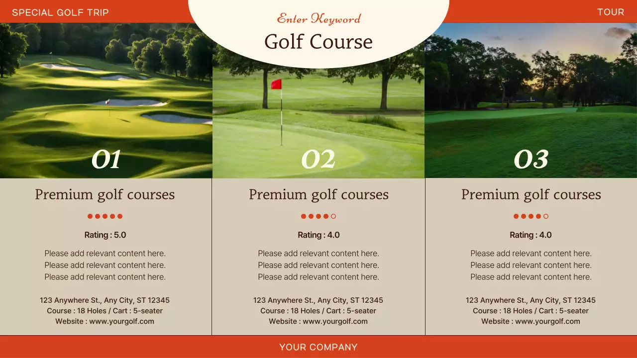 베이지 엘레강트 골프 프로모션 프리젠테이션