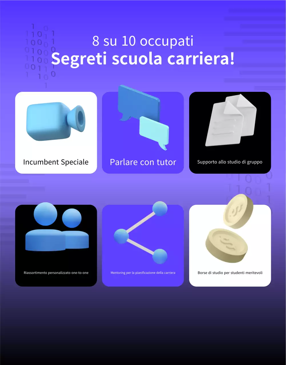 Un semplice avviso di reclutamento per laureati, in viola e nero.