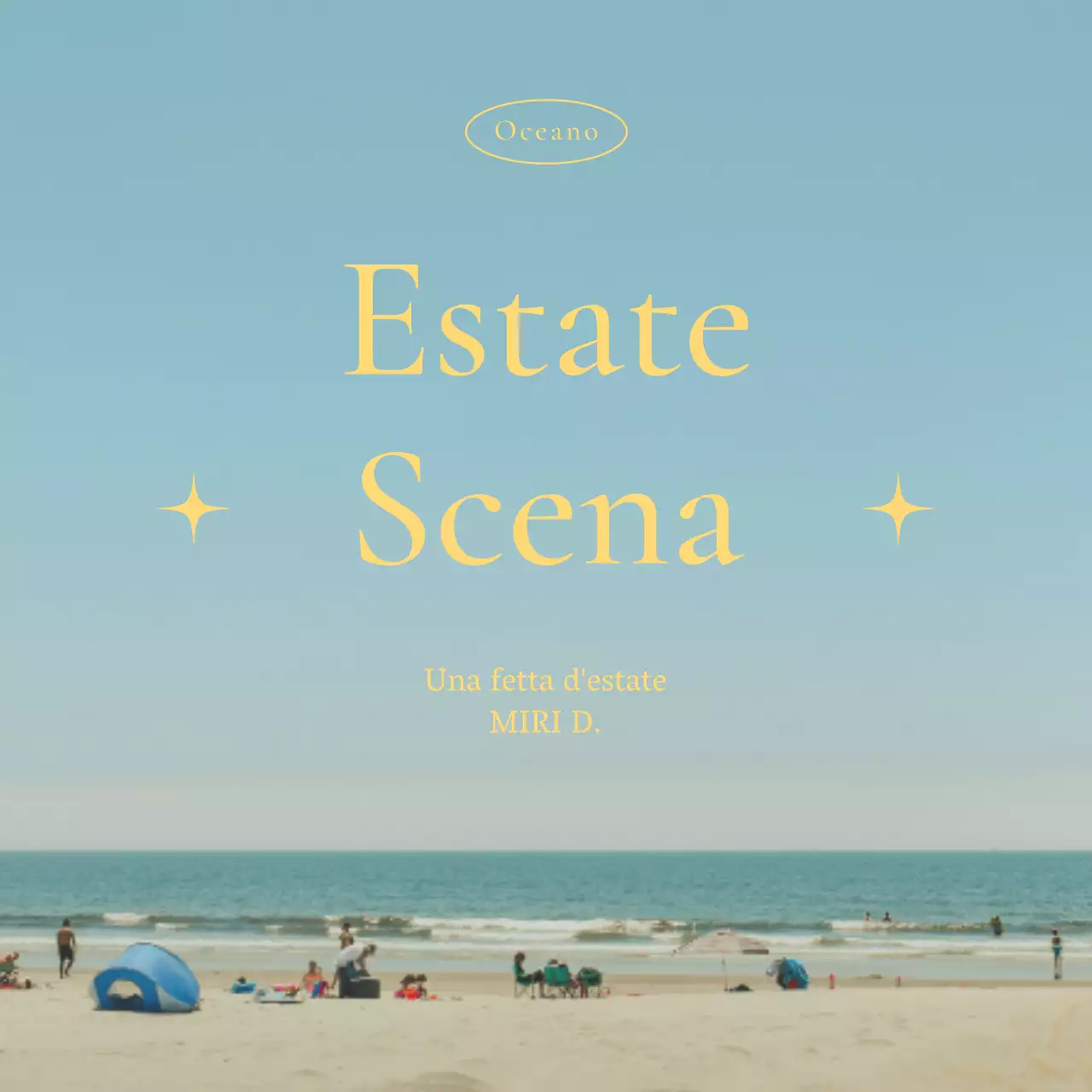 Postazione mare kitsch in blu e giallo