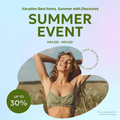 Green Trendy Summer Promotion Social Media Post