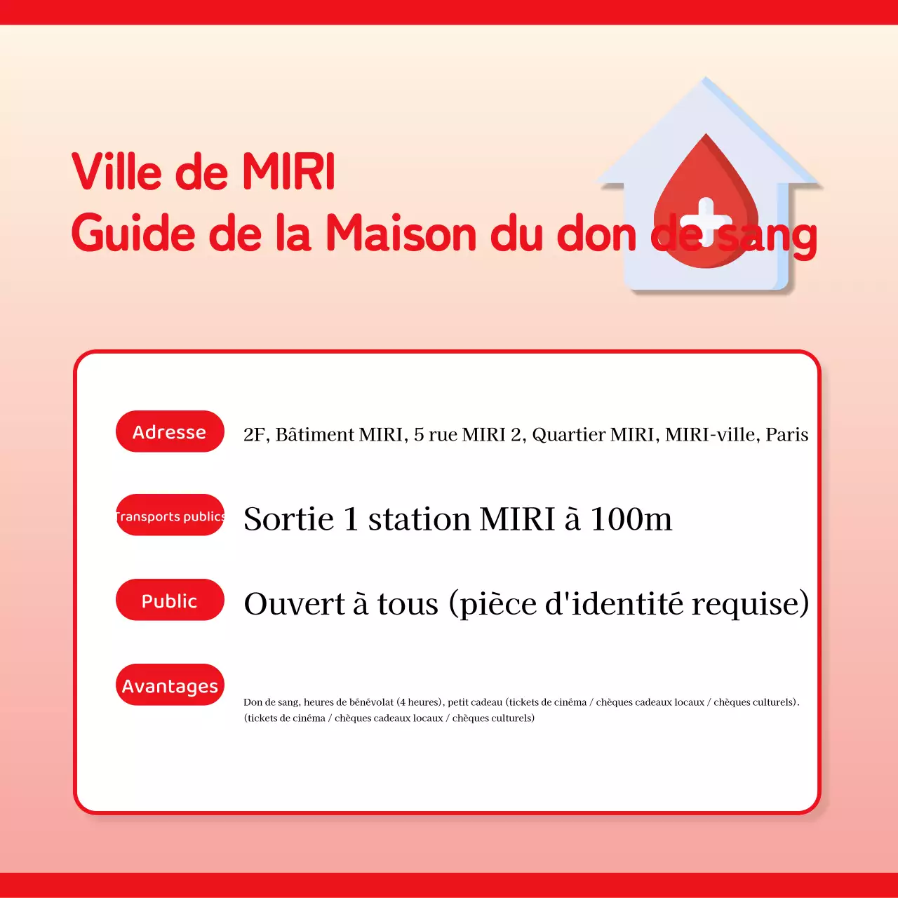 L'appel simple de Red à donner du sang
