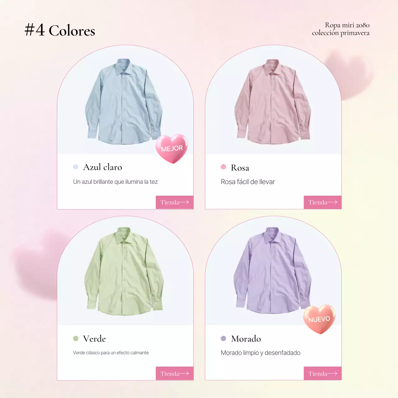 Promover descripciones de productos de moda kitsch en amarillo y rosa