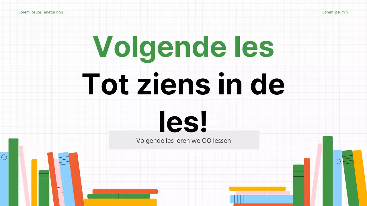 Eenvoudig groen en wit lesplan voor schooljuf