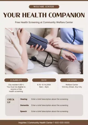 Beige Simple Health Announcement Poster