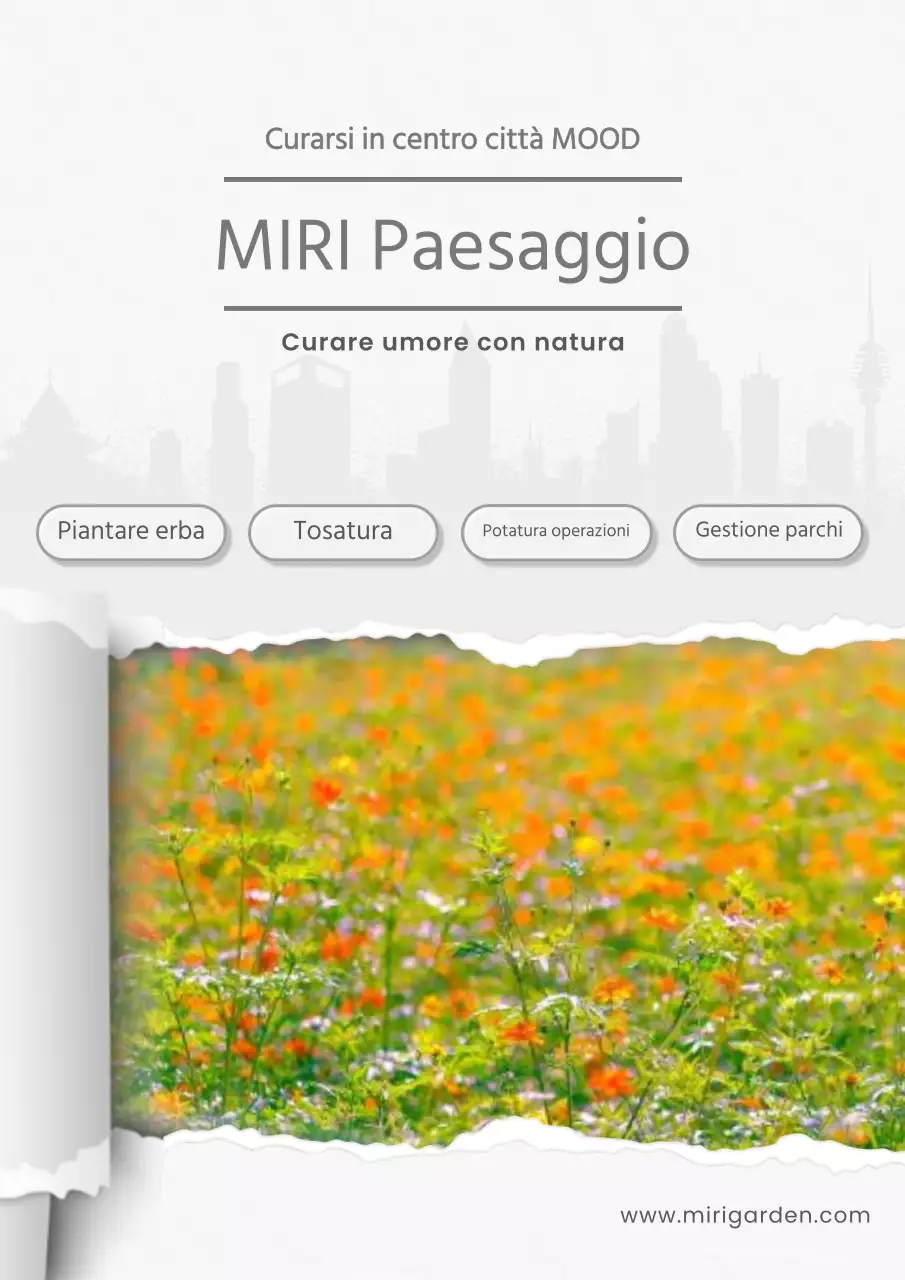 Promuovere una semplice azienda di progettazione paesaggistica in verde e bianco