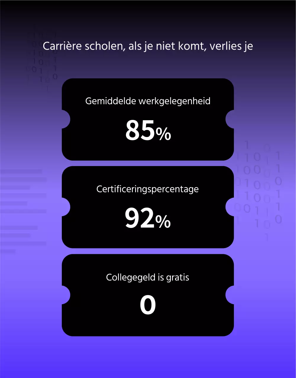Een eenvoudige, paars-zwarte aankondiging voor werving van afgestudeerden