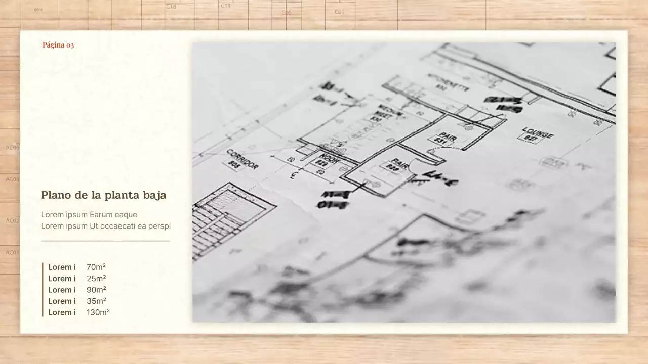 Arquitectura y diseño sencillos en rojo y beige