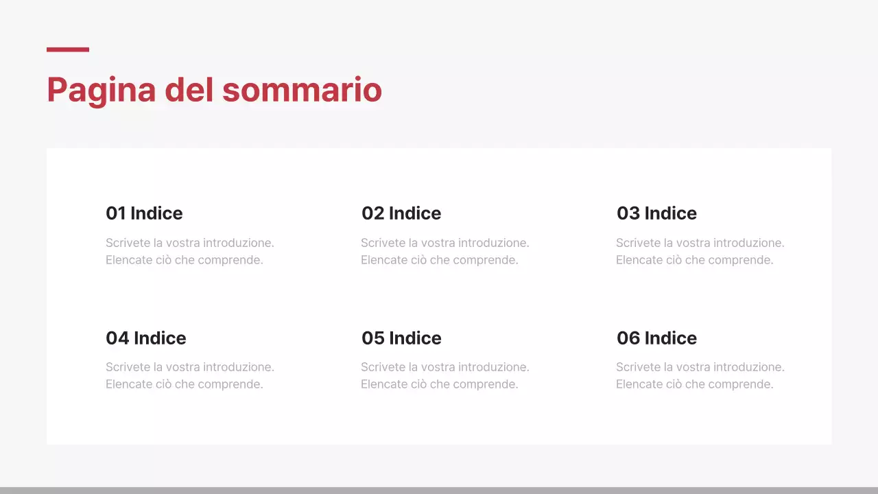 Relazione aziendale minimalista in rosso e bianco