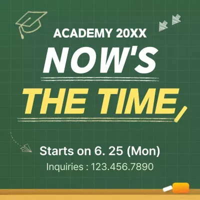 Green Simple Academy Promotion Social Media Post