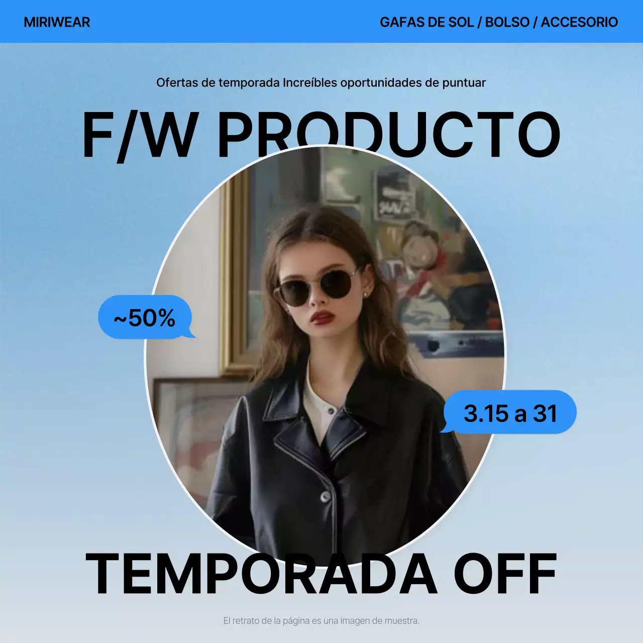 Una funda de moda en azul y blanco