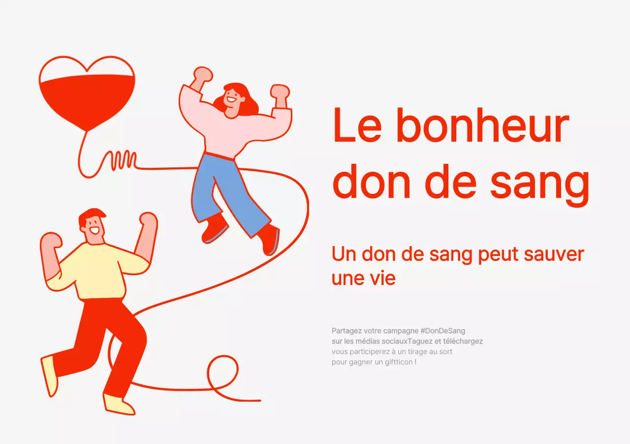 Illustration d'un concept de don de sang en rouge et gris