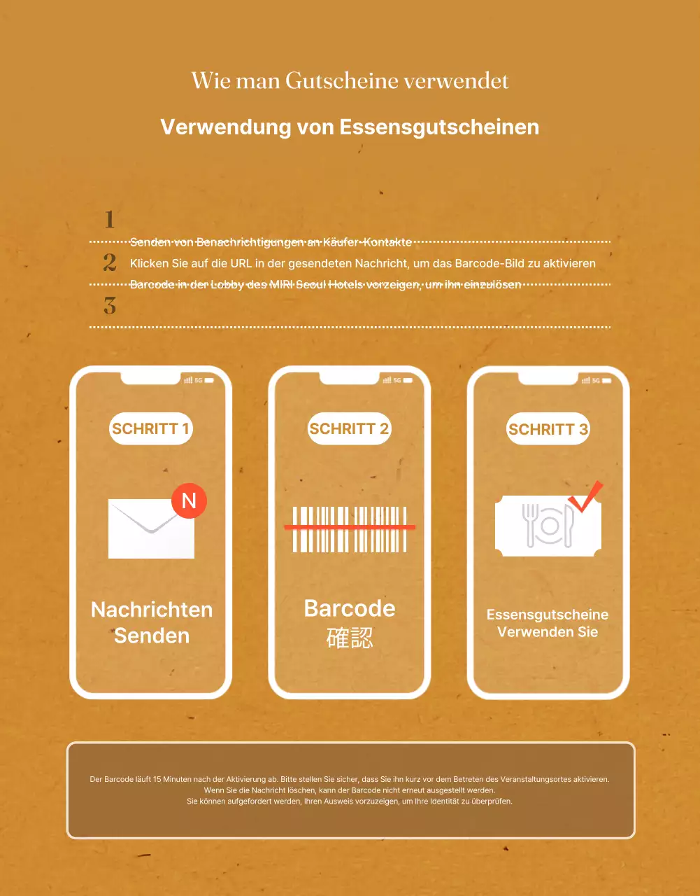 Ein luxuriöses Hotelbuffet in Orangen- und Brauntönen Post
