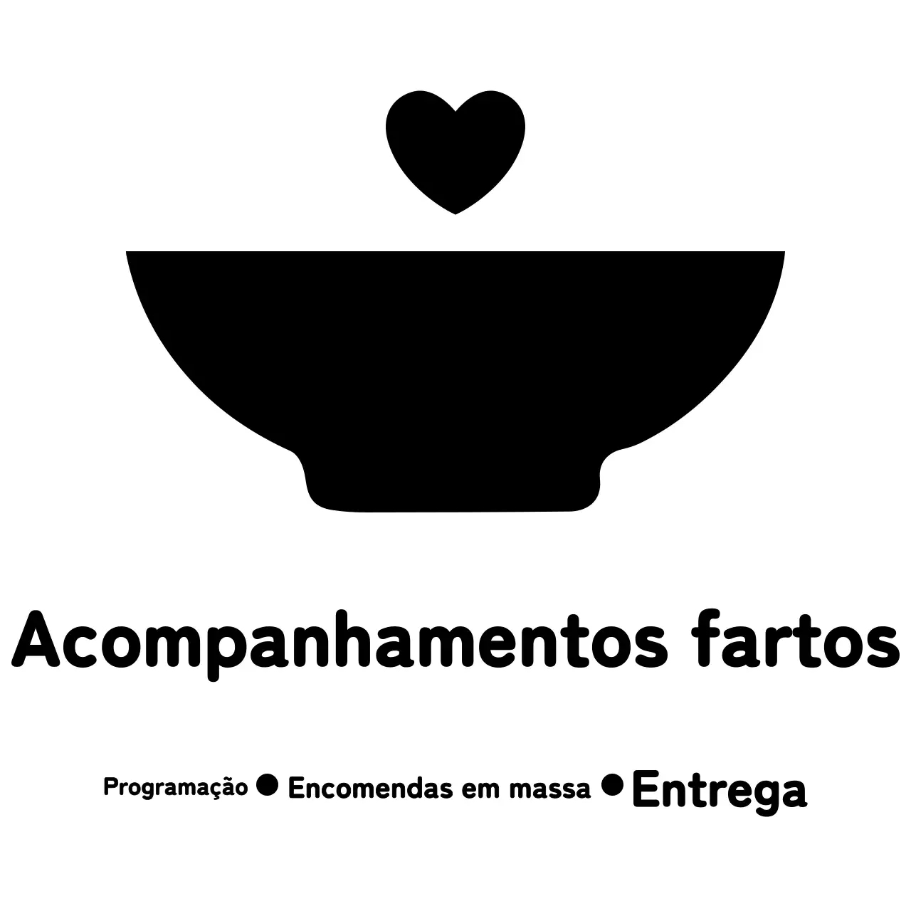 Design simples com ícones de tigela e coração