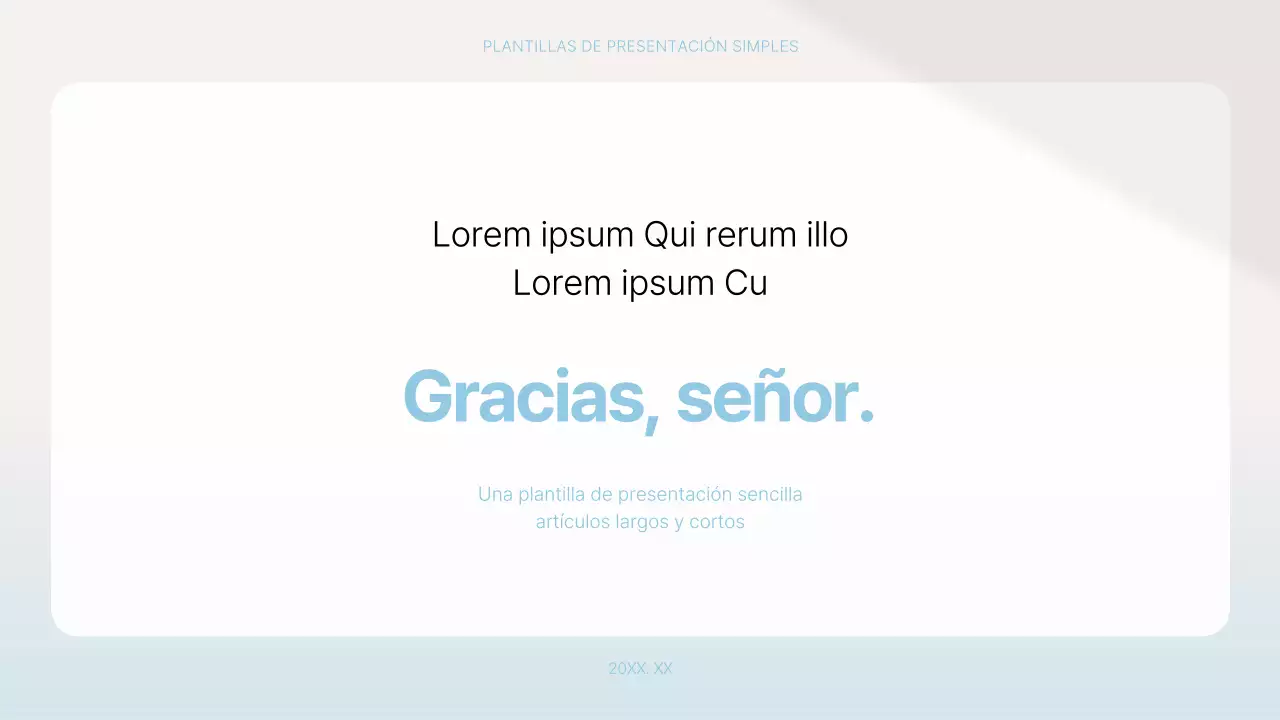 Propuesta de presentación sencilla en azul claro y blanco