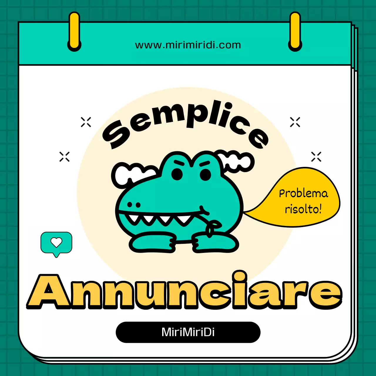 Annunci sui social media delle piccole imprese di colore giallo e menta