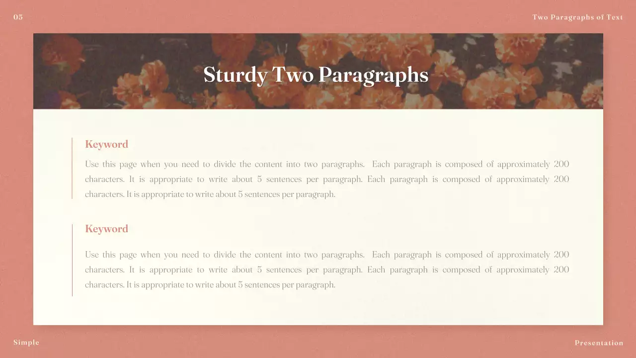 Coral Simple Template Presentation