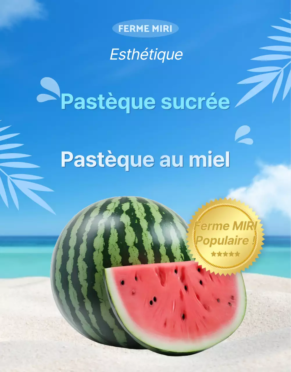 Promouvoir les fruits naturels de saison en bleu et blanc