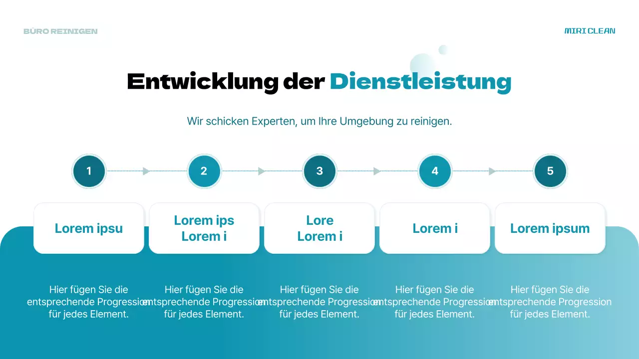 Ein hellblauer, moderner vertikaler Prospekt für die Büroreinigung