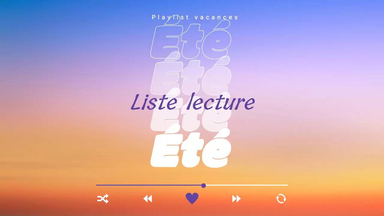 Couverture de playlist d'été simple en orange et violet