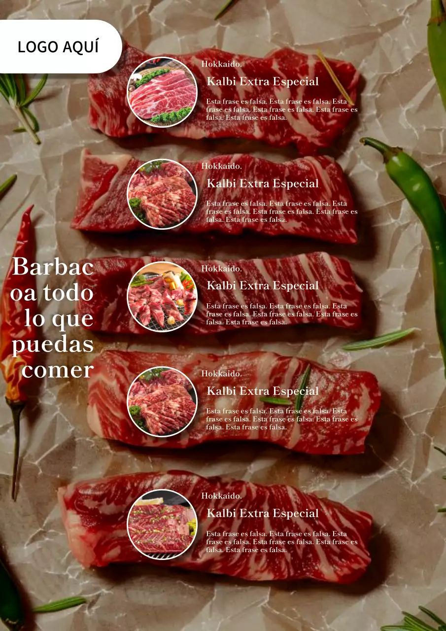 Simple anuncio de "todo lo que puedas comer" en blanco