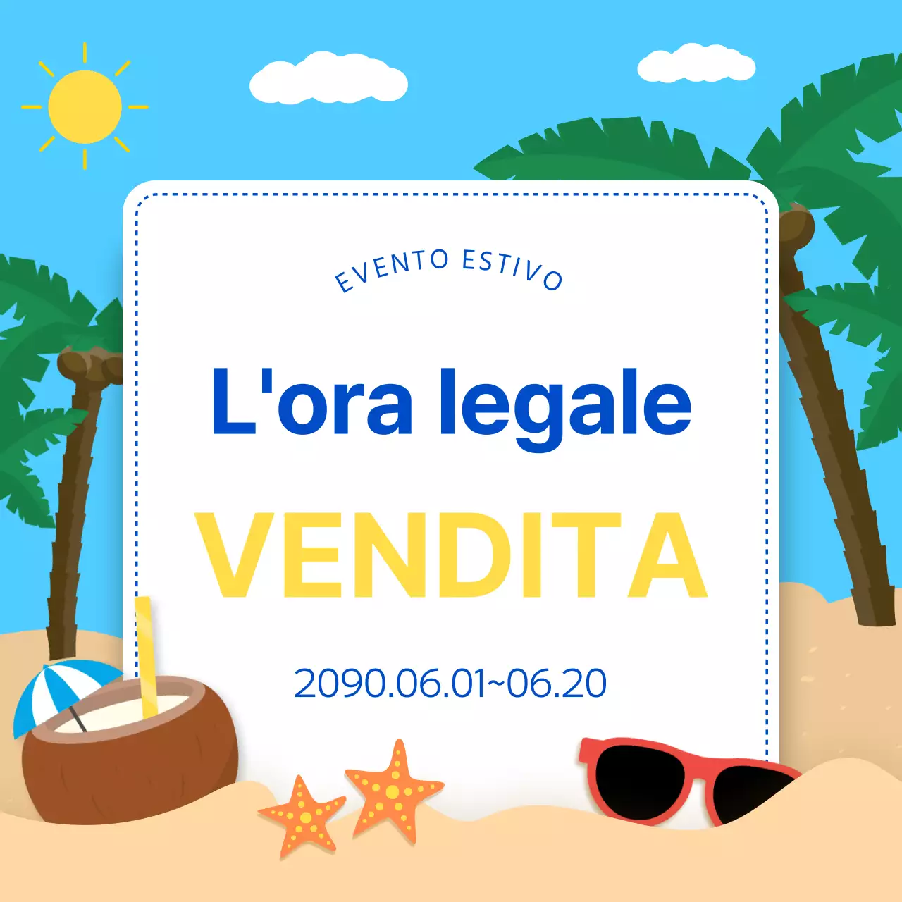 Una raccolta di miniature di eventi estivi di tendenza in azzurro e blu