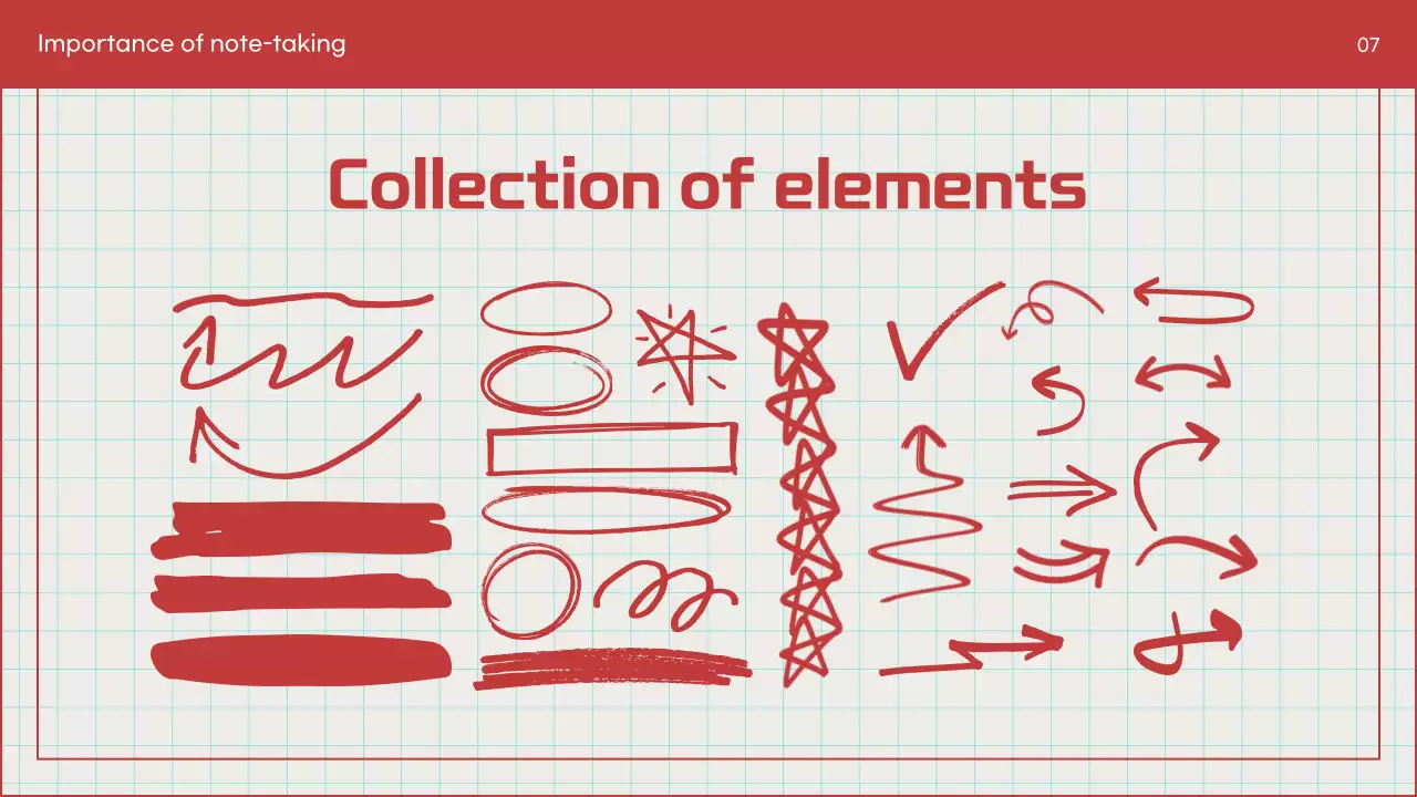 Red Simple Note-Taking Guide Presentation