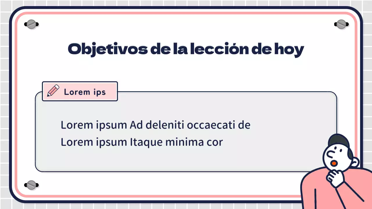 Lecciones de secundaria con personajes de color rosa y menta