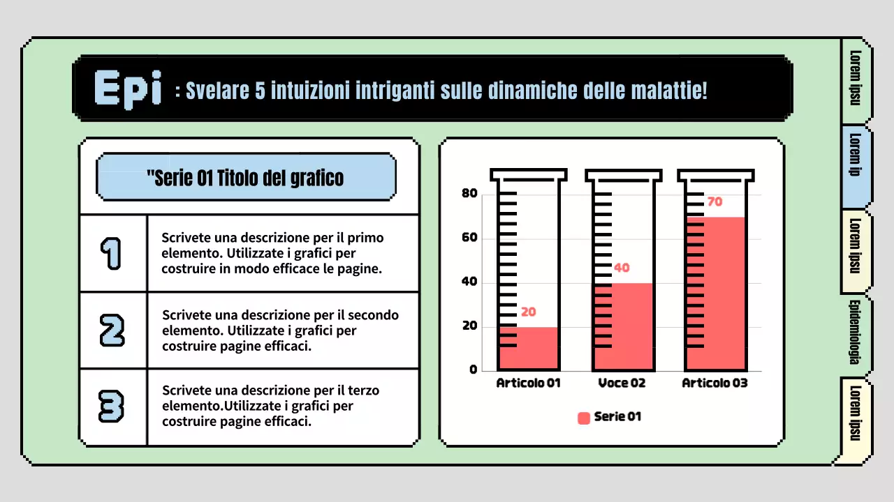 Un simpatico programma di lezioni di scienze primarie in azzurro e verde chiaro