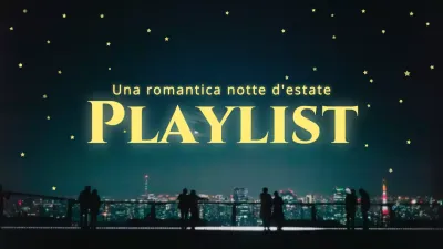 Semplice copertina per la playlist di una notte d'estate in blu navy e giallo