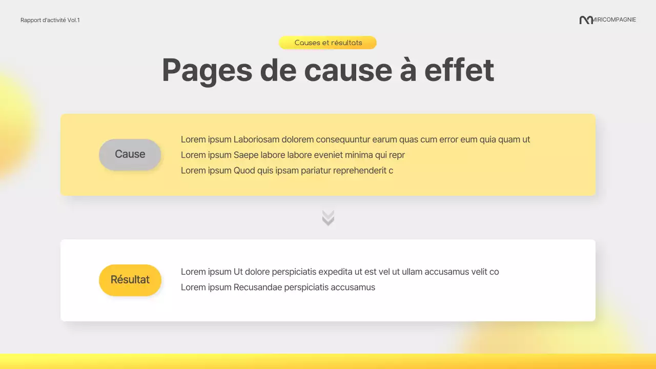 Un rapport d'entreprise moderne en jaune et gris