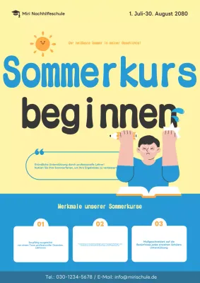 Förderung der grundlegenden gelben und blauen Sommerferien-Specials für Schulen