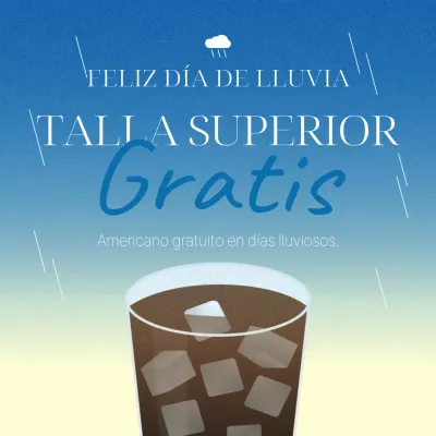 Anuncio vintage de eventos en temporada de lluvias en marfil y azul