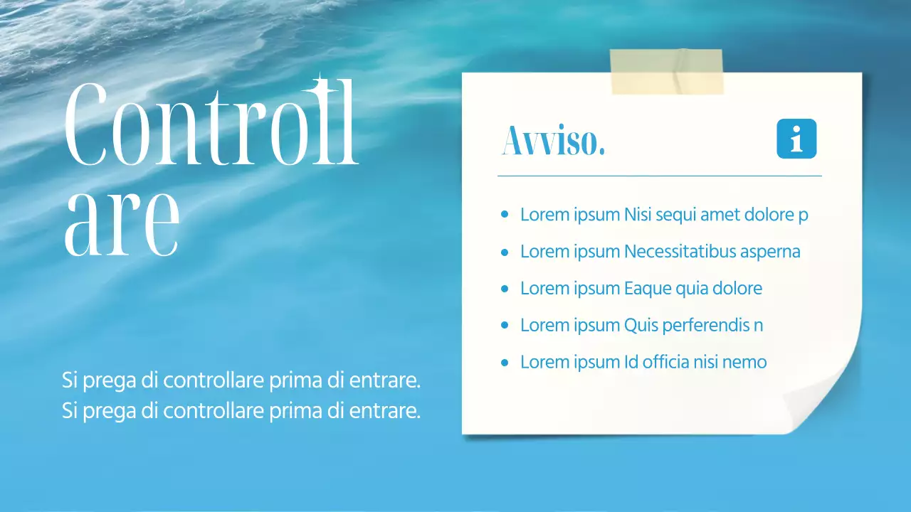 Annuncio per un negozio di surf alla moda in azzurro